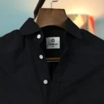 Black Seersucker Casual Shirt