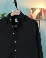Black Seersucker Casual Shirt - Image 3