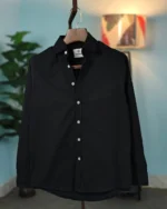 Black Seersucker Casual Shirt - Image 2