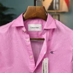Candy Pink & White Stripe Classic Shirt