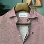 Crimson Fine-Stripe Classic Shirt
