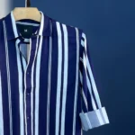 Deep Blue and White Stripe