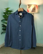 Midnight Blue Seersucker Shirt - Image 2