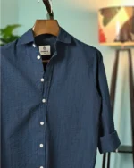 Midnight Blue Seersucker Shirt - Image 3