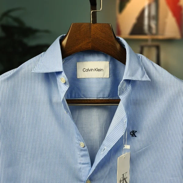 Sky Blue Fine-Stripe Classic Shirt