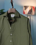 Olive Seersucker Shirt - Image 3