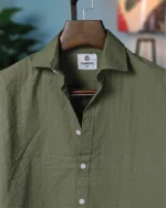 Olive Seersucker Shirt