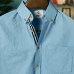 Sky Blue Seersucker Button-Down Shirt