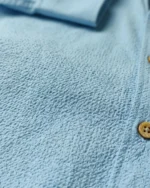 Sky Blue Seersucker Button-Down Shirt - Image 4