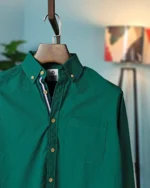 Bottle Green Seersucker Button Down Shirt - Image 3