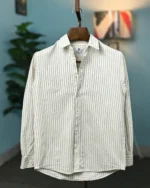 Minimalist Off White Stripe Shirt - Image 2