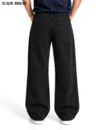 Black Knee Paneled-Wide-Leg Denim - Image 4