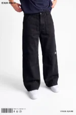 Black Paneled-Knee Wide-Leg Denim - Image 2