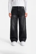 Vintage Wash Wide-Leg Denim