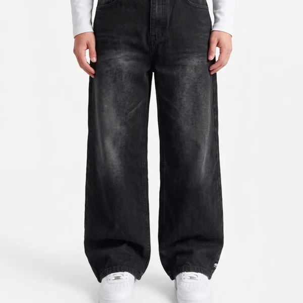 Vintage Wash Wide-Leg Denim