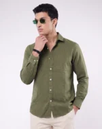 Olive Seersucker Shirt - Image 2