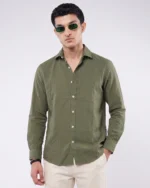 Olive Seersucker Shirt