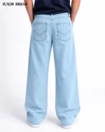 Blue Knee Paneled Wide-Leg Denim - Image 4