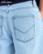Blue Knee Paneled Wide-Leg Denim - Image 5