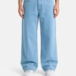 Ice Blue Baggy Wide-Leg Denim