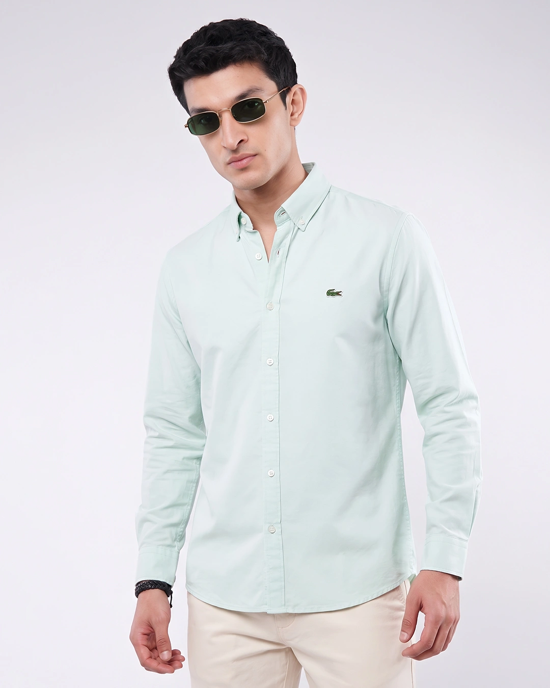 Lite Mint Lacoste 01 Frost Mint Oxford Shirt - Image 1
