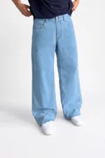 Ice Blue Baggy Wide-Leg Denim - Image 3