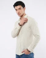 Minimalist Off White Stripe Shirt - Image 2