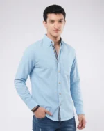 Sky Blue Seersucker Button-Down Shirt - Image 2