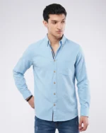 Sky Blue Seersucker Button-Down Shirt
