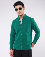 Bottle Green Seersucker Button Down Shirt - Image 2