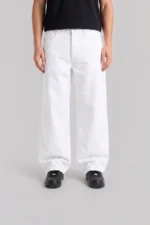 White Wash Wide-Leg Denim