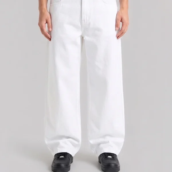 White Wash Wide-Leg Denim