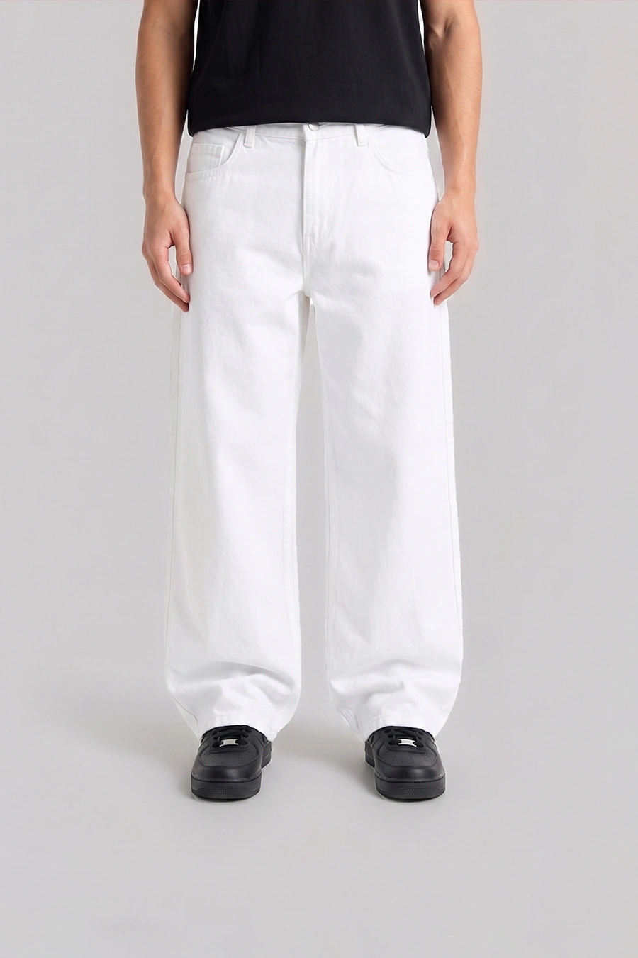 White Baggy 02 White Wash Wide-Leg Denim - Image 1