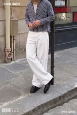 White Wash Wide-Leg Denim