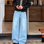 Light Blue Vintage Wash Wide Leg Denim
